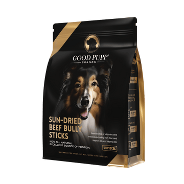 The Good Pupp™ Sun-Dried Beef Bully Sticks For Dogs. Premium Hand Selected, Sun-Dried Beef Bully Sticks.