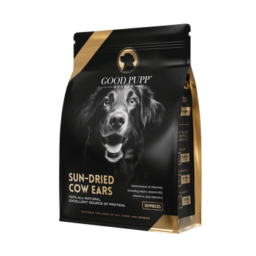 The Good Pupp™ Sun-Dried Cow Ears for Dogs. Premium Hand Selected, Large Size, Sun-Dried Cow Ears.
